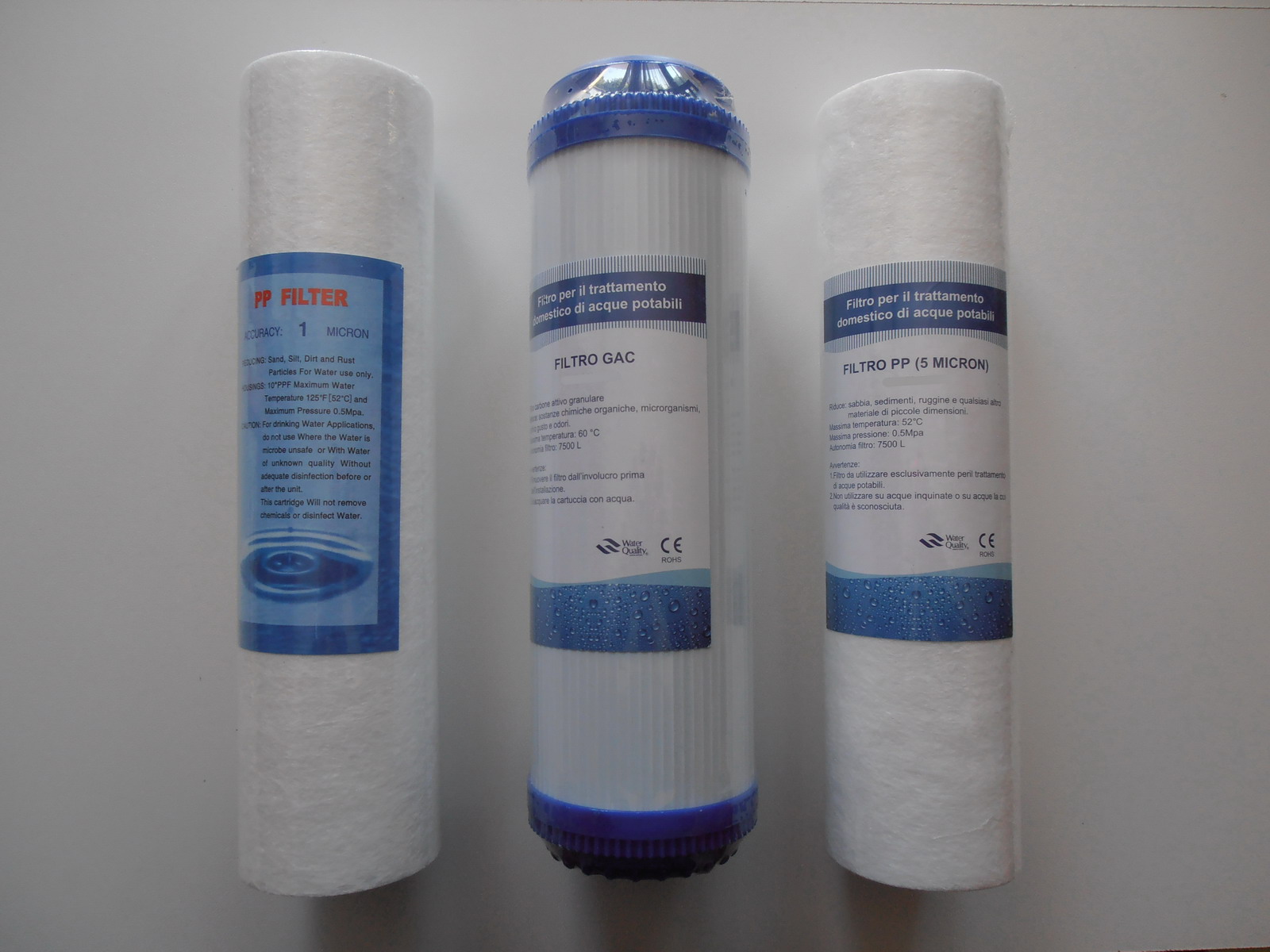 Osmosi Inversa 3 Cartucce Filtro Sedimenti 10 Pollici 5 Micron - Per Depuratori Acqua Filtro Depuratore D'acqua - 9